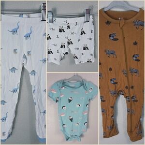 Kyte Baby Bamboo Bundle 12–24M Sushi Bodysuit Moose Sleeper Dino Pants Panda...